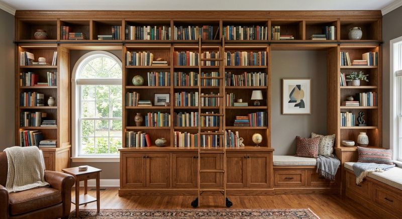 Custom Bookshelves Installation in Durham, NC