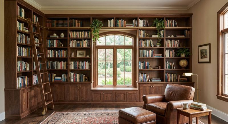 Custom Bookshelves Installation in Durham, NC